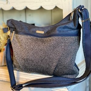 Blue and grey baggallini purse